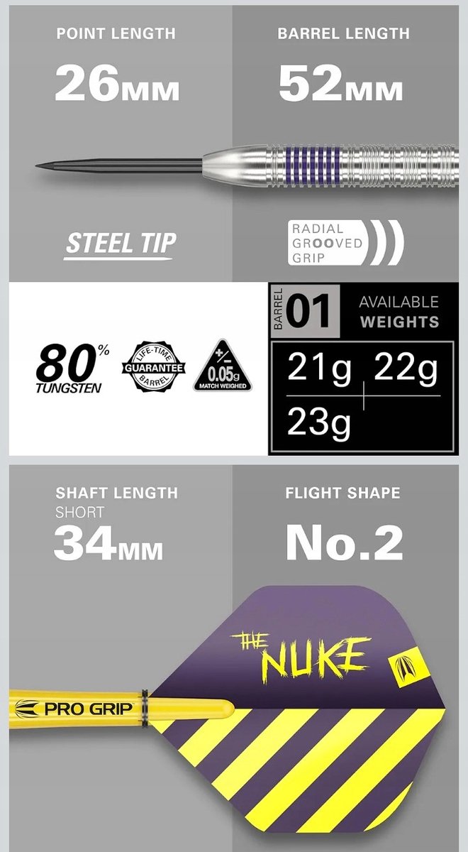 Luke Littler Wolfram Darts 23g - Professionele set van Luke — afbeelding 2
