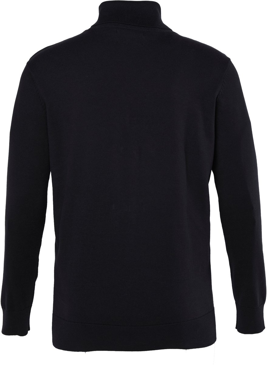 JP 1880 - Heren - Coltrui fijn gebreid katoen tot 7XL - Zwart - Maat XXL