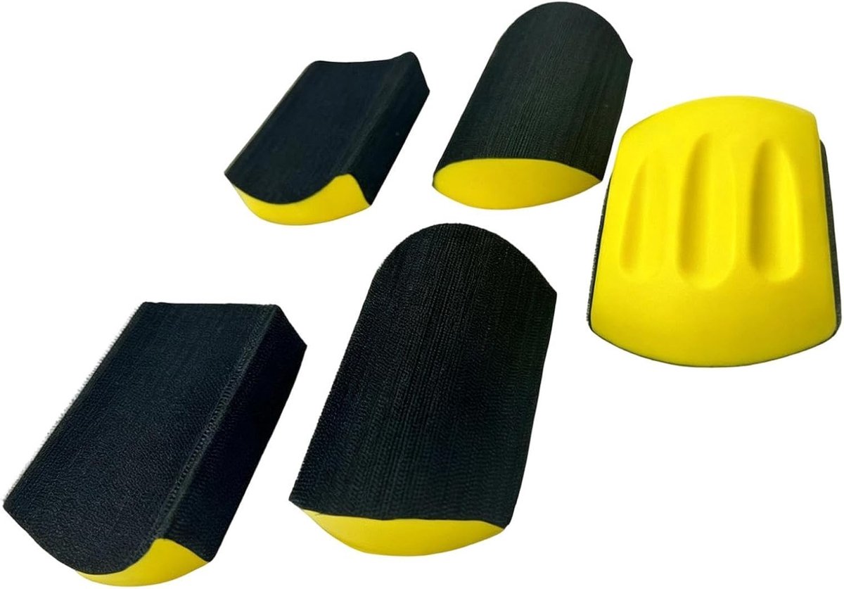 Schuurpads set 5-delig - multi-profiel - hoge hechting - ideaal voor detailwerk - ShopVlot