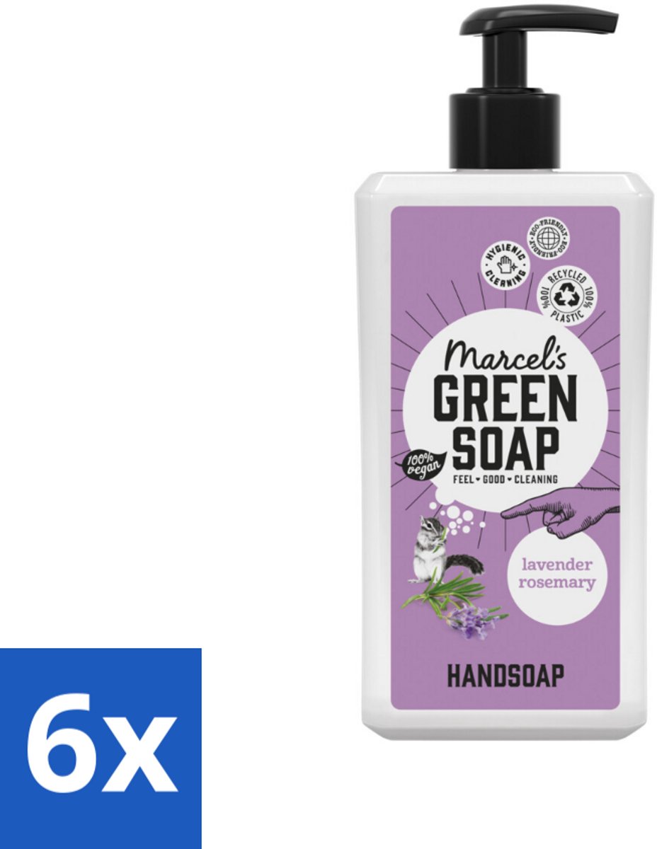 Marcel's Green Soap - Handzeep - Lavender & Rozemarijn - Voor dagelijks gebruik - 500 ml - Voordeelverpakking - 6 stuks