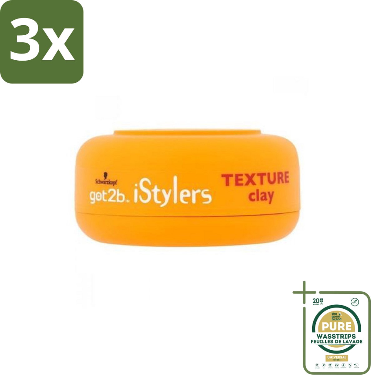 3 x Got2B - Styling Clay - I-Styler - 75 ml - Grootverpakking - Styling Clay - Matte Hair - Hair Texture - Hair Hold - Non-slip Styling
