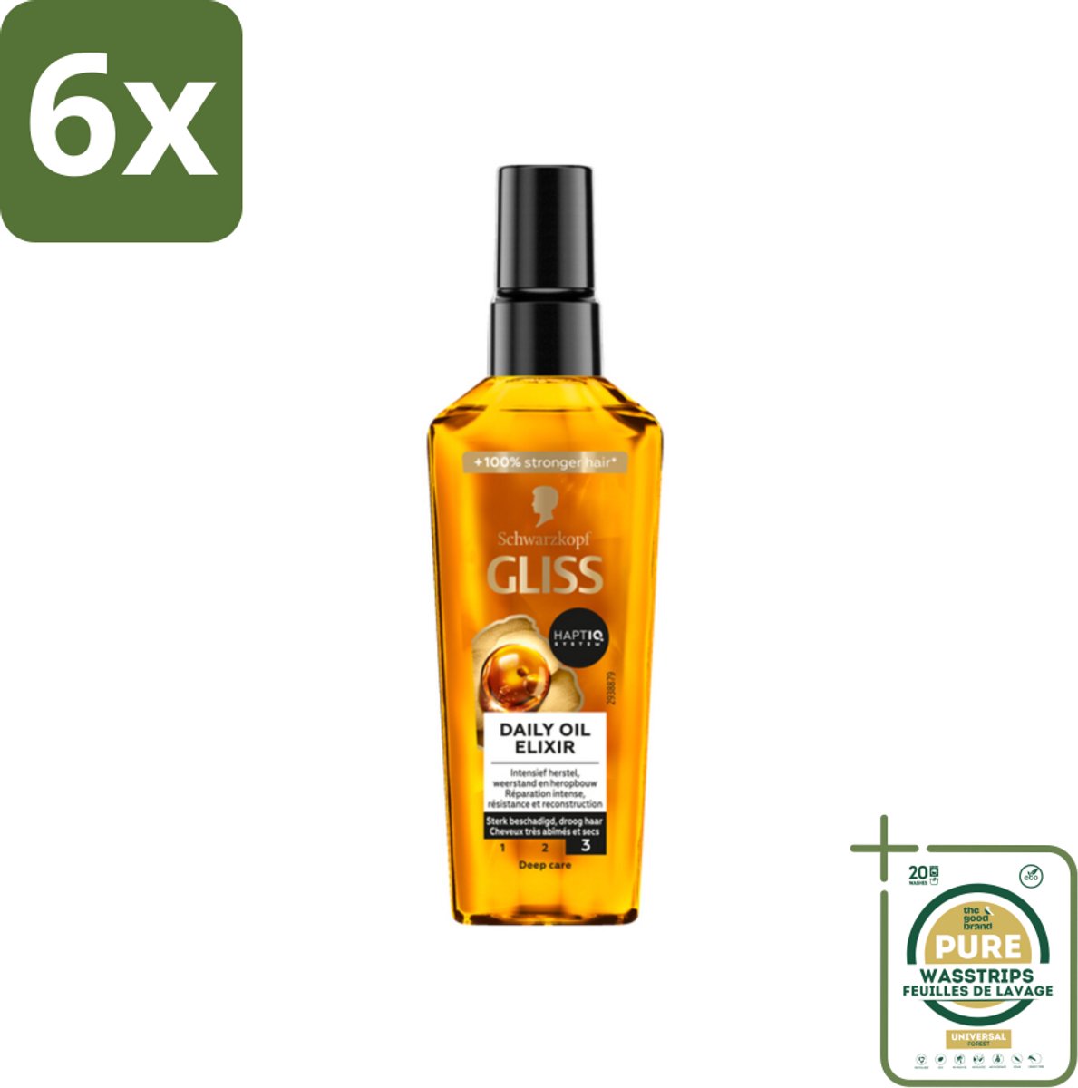 Gliss - Hair Repair - Oil Elixer - Ultiem Haarherstel en Glans - Voordeelverpakking - 6 stuks - Beschadigd haar - Droog haar