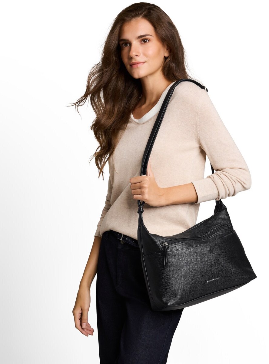 Tom Tailor - TTWINA M buideltas met ritsdetails - Maat ONESIZE - schwarz / black