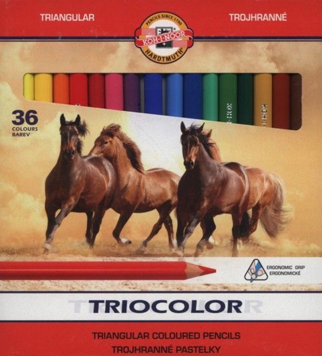 Koh-I-Noor Triocolor Jumbo Kleurpotloden 36 Stuks