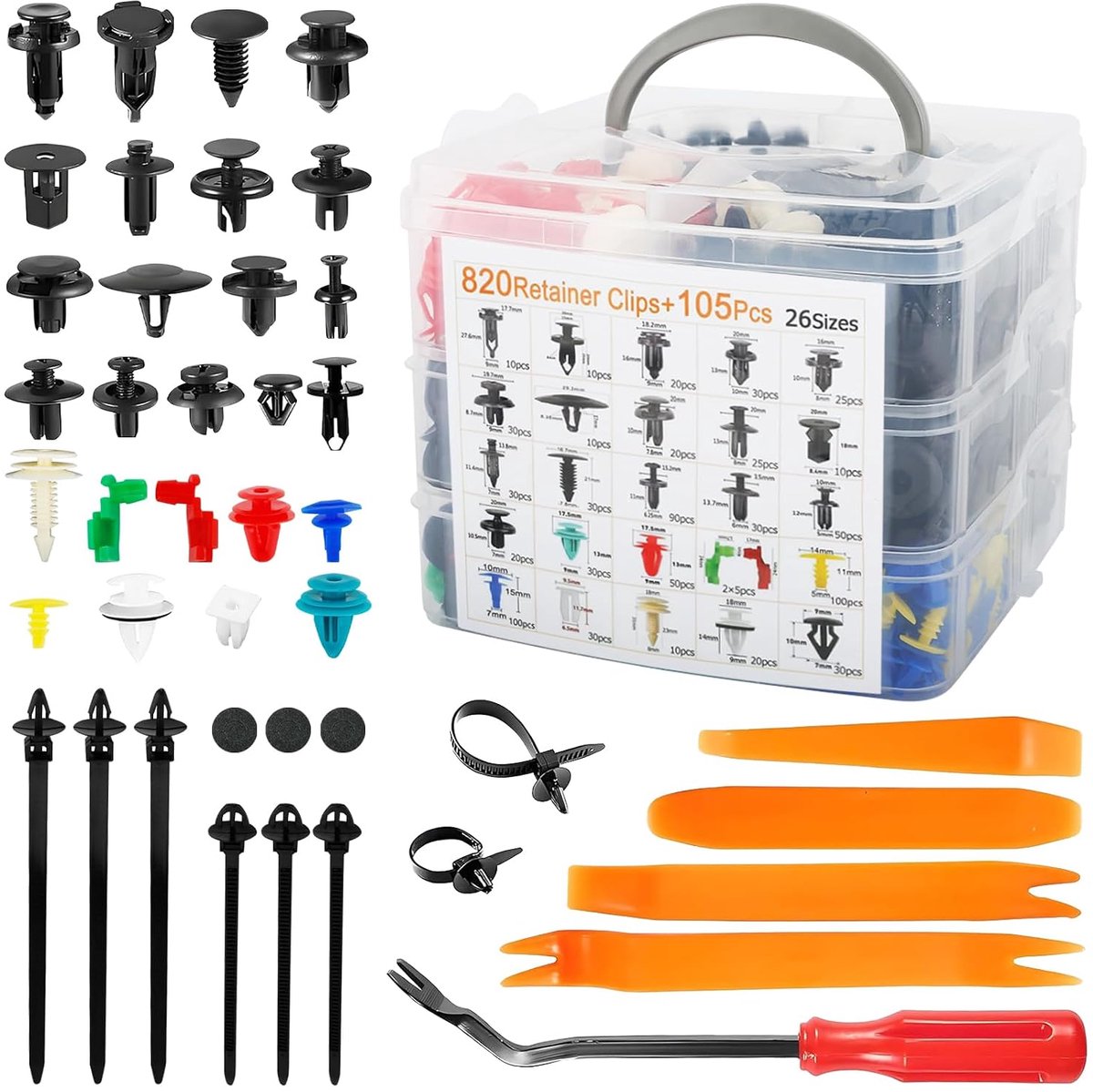 Auto montage clips set 925 stuks - hoogwaardig nylon - universeel voor deur en bumper - duurzame vervanging - ShopVlot