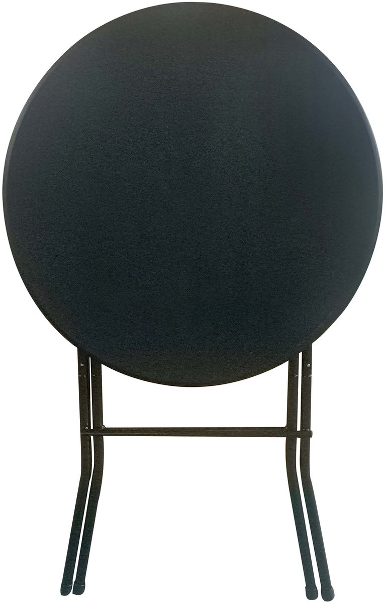 Giga Meubel Statafel Zwart Ø80cm - Inklapbaar - 80x80x110cm - Incl. Statafelrok Zwart