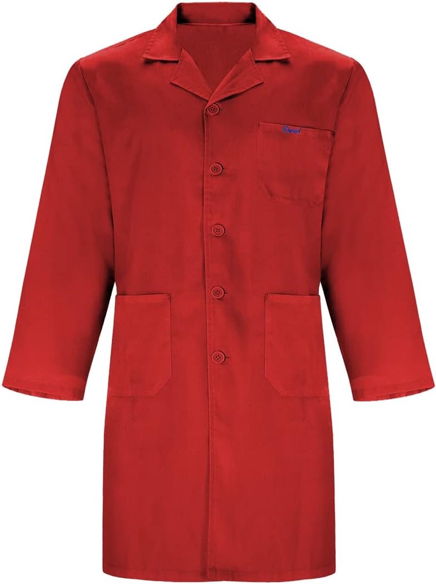 Werkschort met Naam Borduring - Rood - Unisex - Met Zakken - Geschikt voor Medisch Werk - ShopVlot