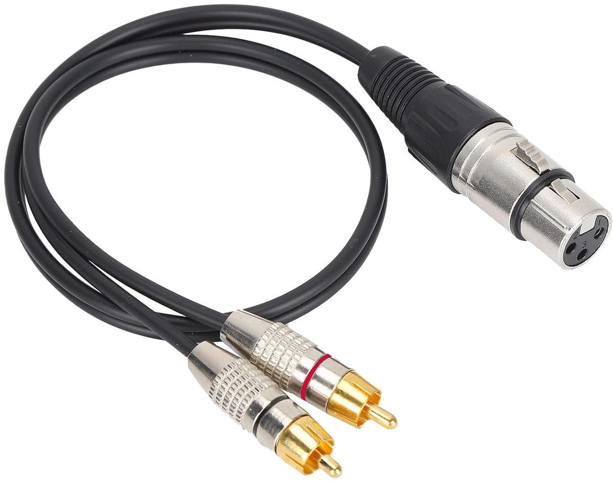 XLR naar 2 RCA audio kabel 0.5m - flexibele PVC - Y-splitter voor thuisbioscoop - ShopVlot