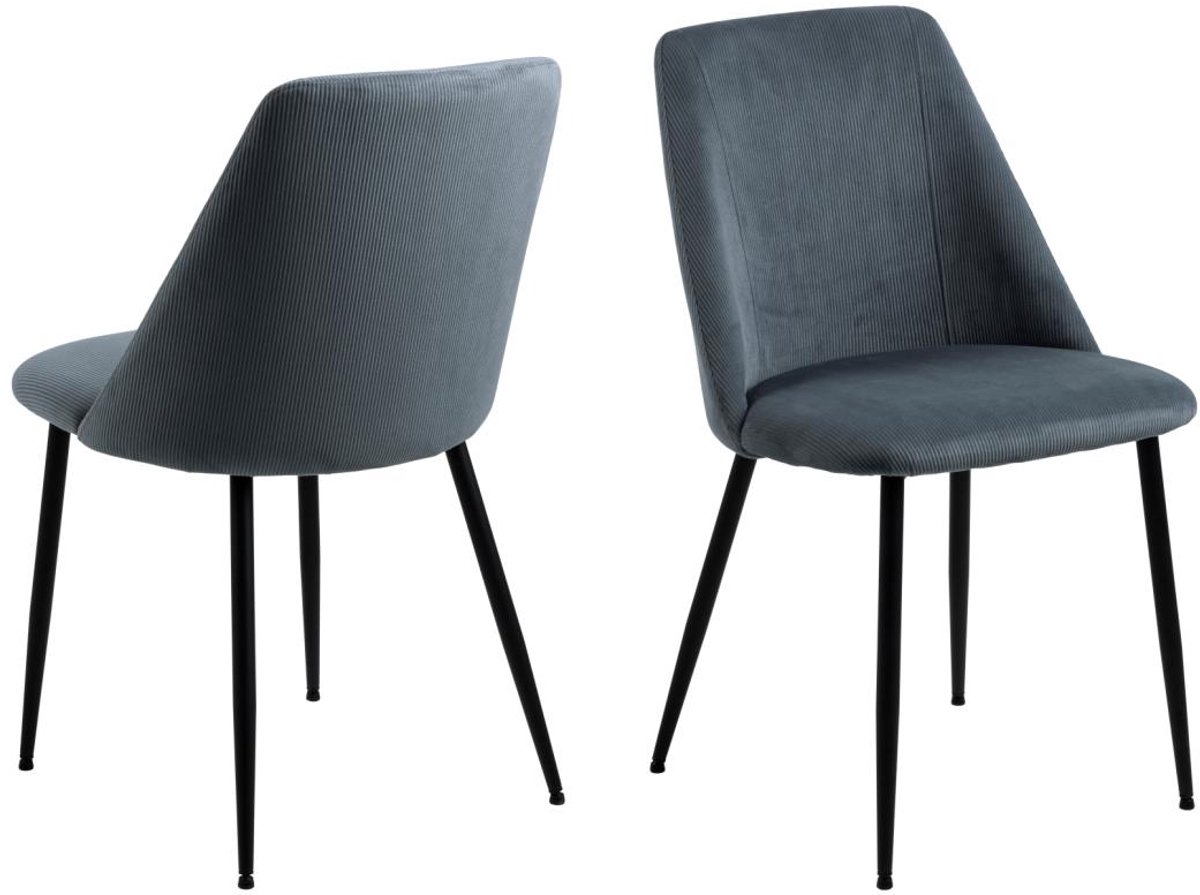 Giga Living Eetkamerstoel Ingel - Grijs Stof - Zithoogte 48,5cm - Set van 4