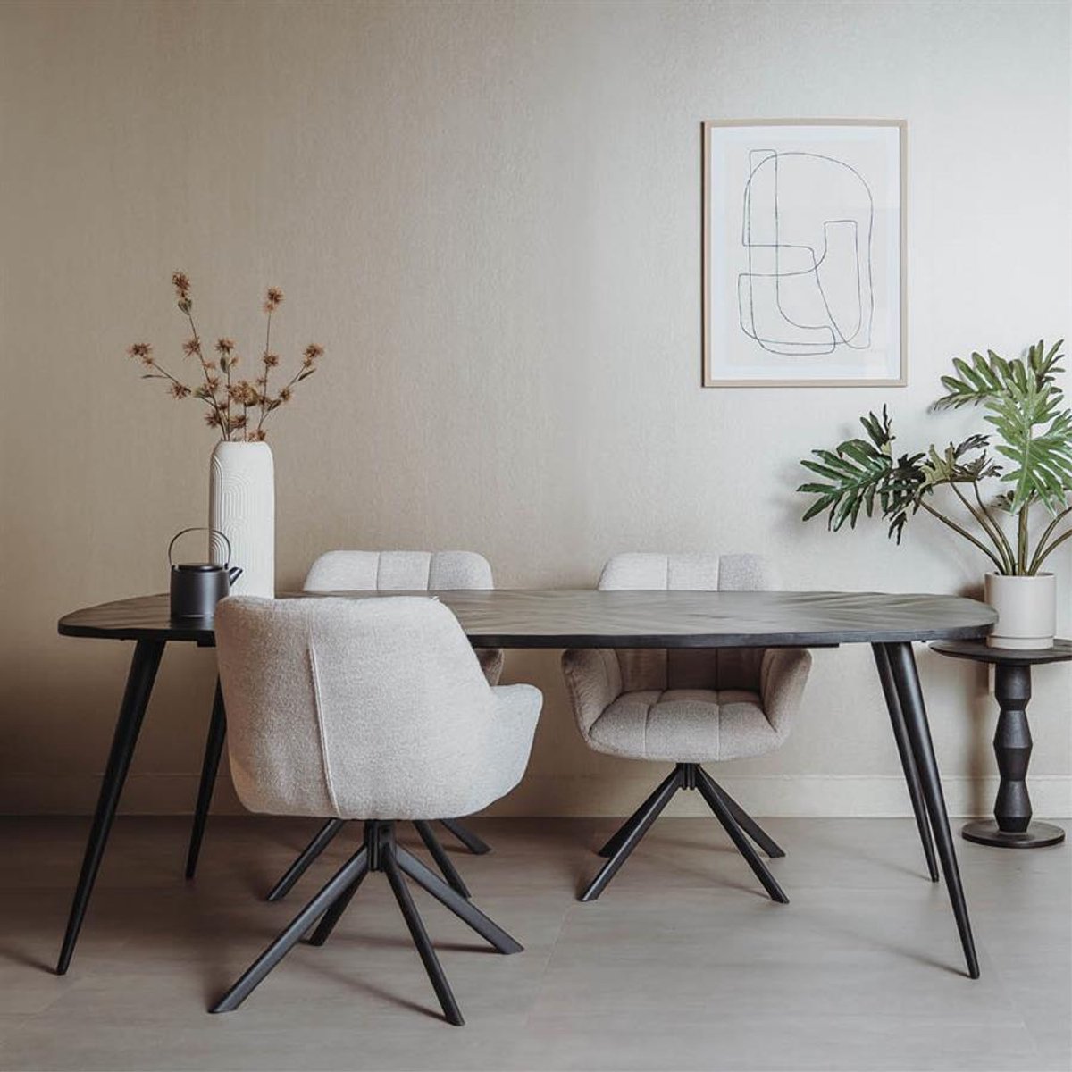 Tower Living Eettafel Giovanni - Rechthoek Zwart Hout - 220x110x78cm