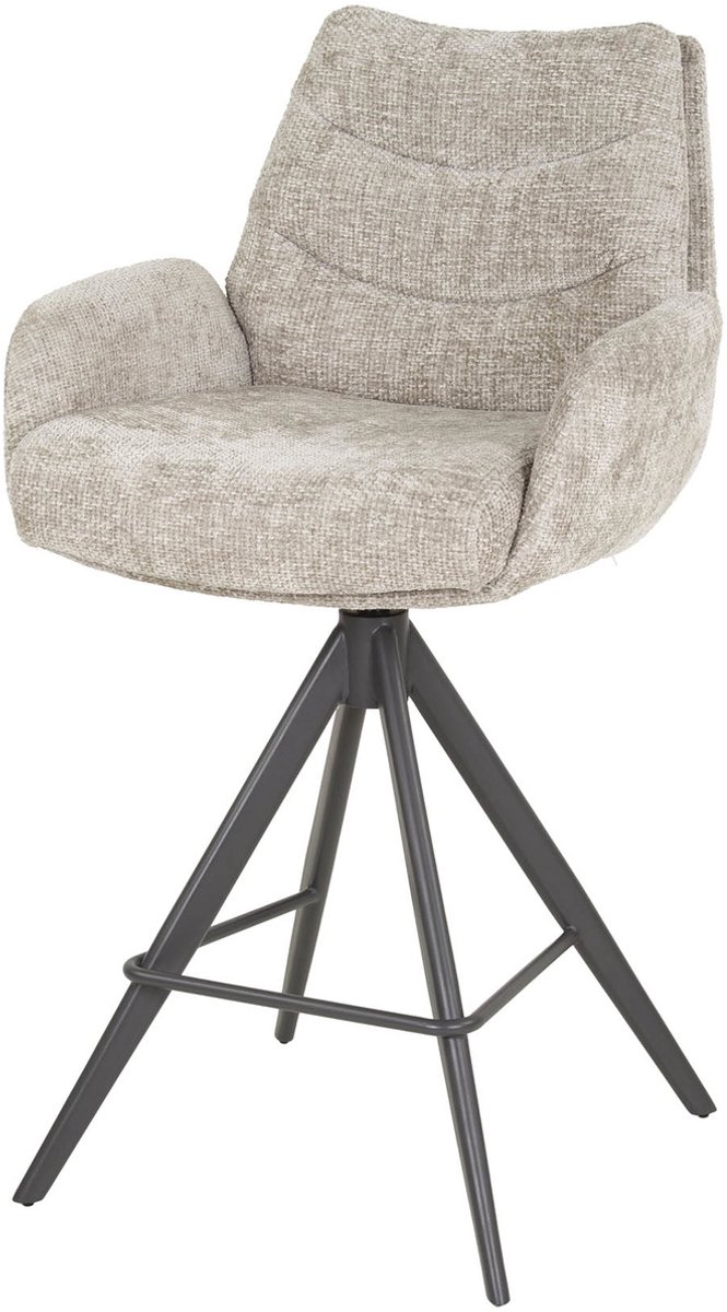 Giga Meubel Barstoel Lounge - Zand - Draaibaar - Zithoogte 67cm - Set van 2