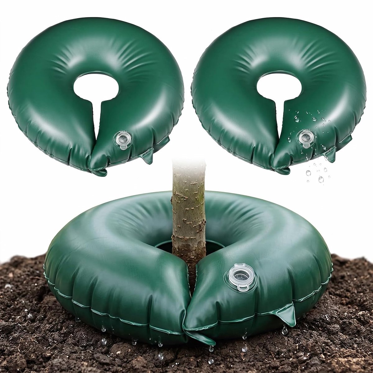 Irrigatieringen 3 stuks - 56 liter - uv-bestendig pvc - automatische boombewatering - ShopVlot