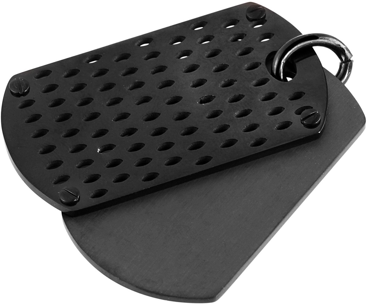 AKZENT Akzent unisex hanger Akzent graveerhanger van Edelstahl, IP-geplateerd, zwart