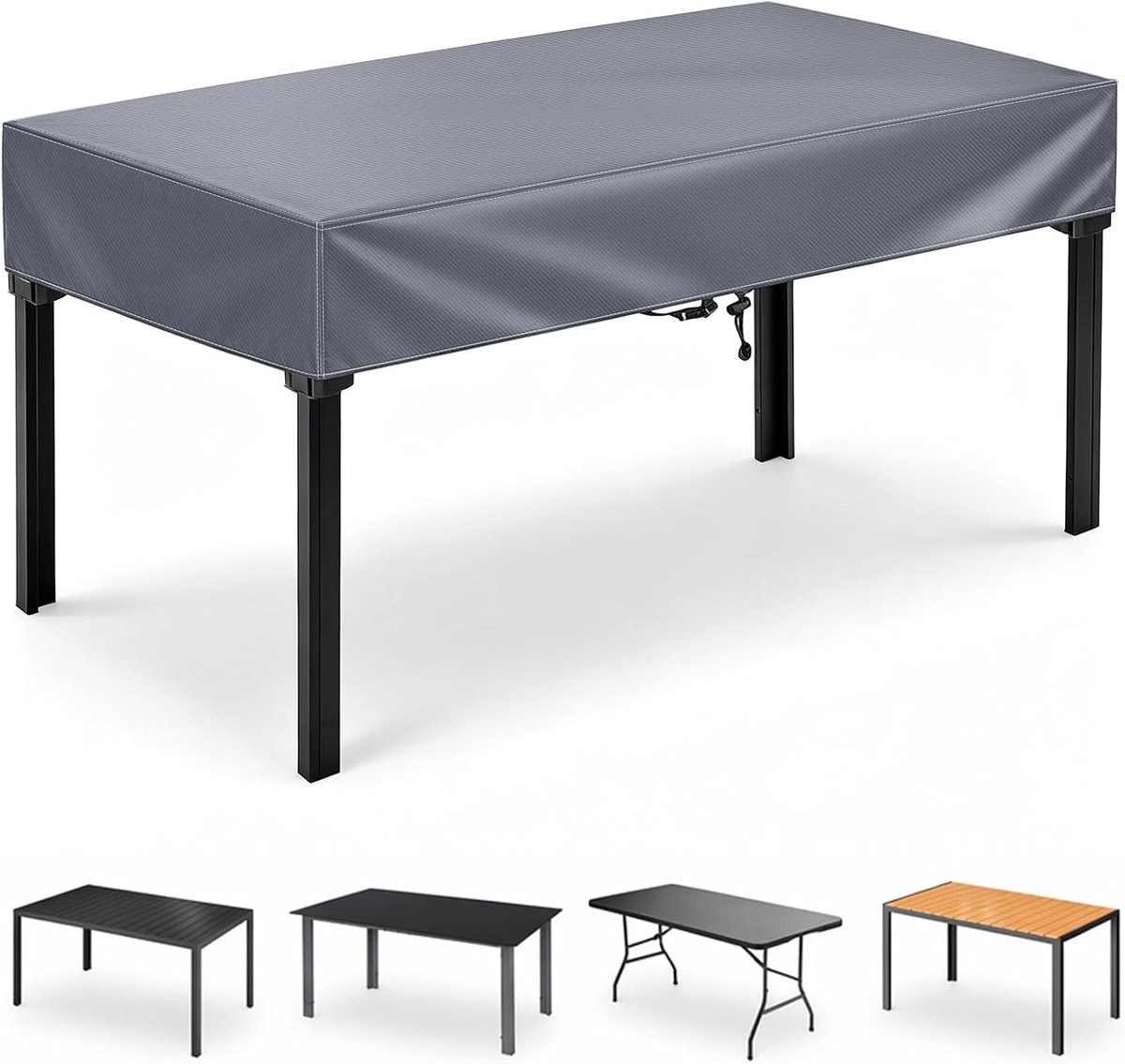 Tuintafel beschermhoes 150 x 90 x 15 cm - waterdicht - geschikt voor tuinmeubelen - beschermt tegen weersinvloeden - ShopVlot
