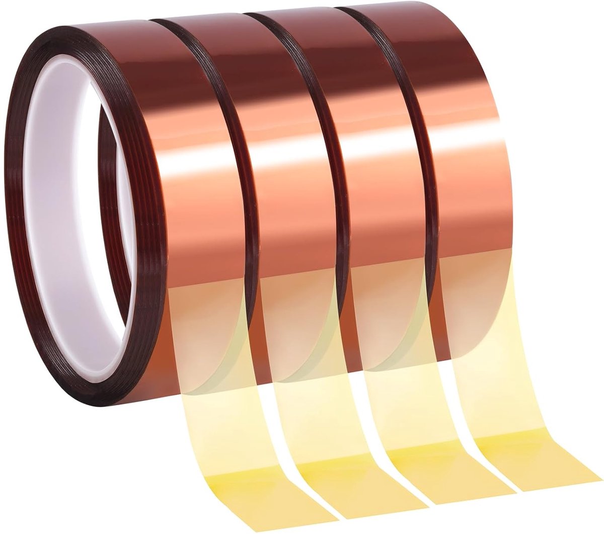 Kapton Tape, 4 Rolls, 20 mm x 25 m, High Temperature, Adhesive Tape, Sublimation Tape for Electronic Solder Masks - ShopVlot