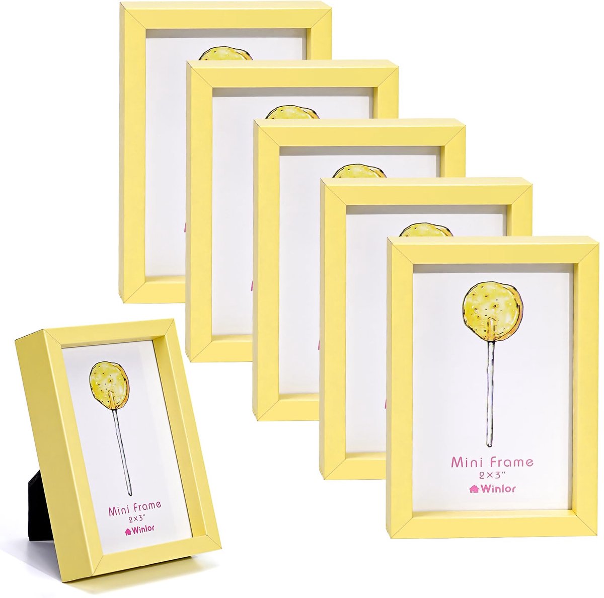 Winlor Kleine Fotolijst 2x3 Set van 6, Magnetische Fotolijstjes voor Koelkast en Bureau, Mini Fotolijstjes voor Instax - ShopVlot