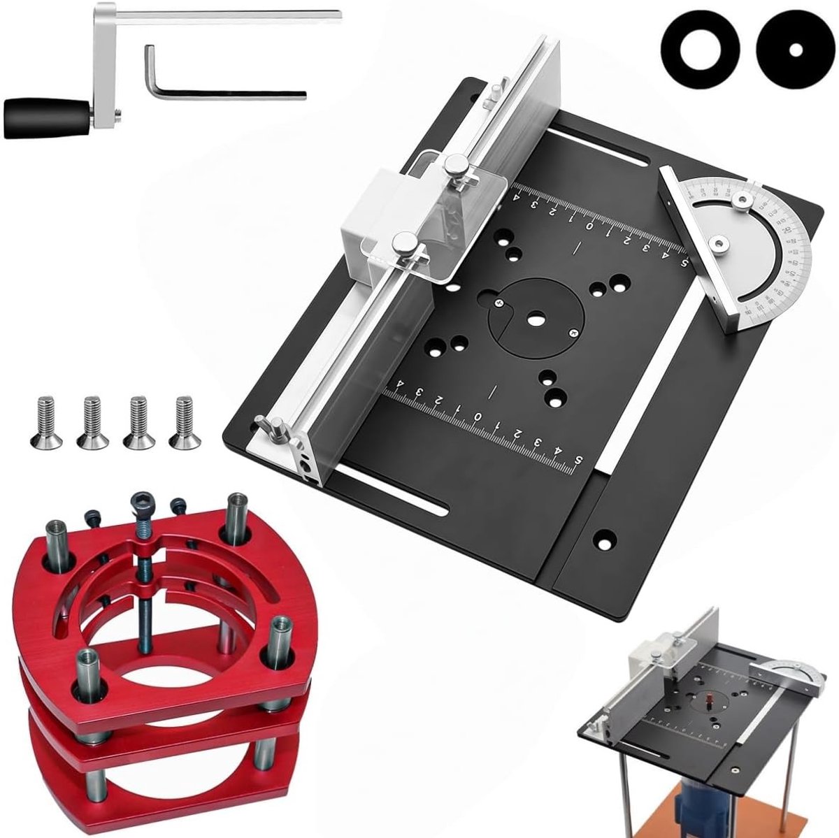 Freestafelset - Zwart - 10 x 11,2 cm - Aluminiumlegering voor Houtbewerking