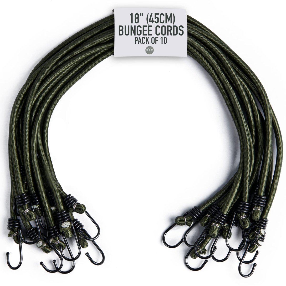 Famanu – Robuuste snelbinders met haken, set van 10 stuks, elastische multifunctionele rubberen spanbanden voor bagage en camping, weerbestendig, UV-bestendig, 45 cm