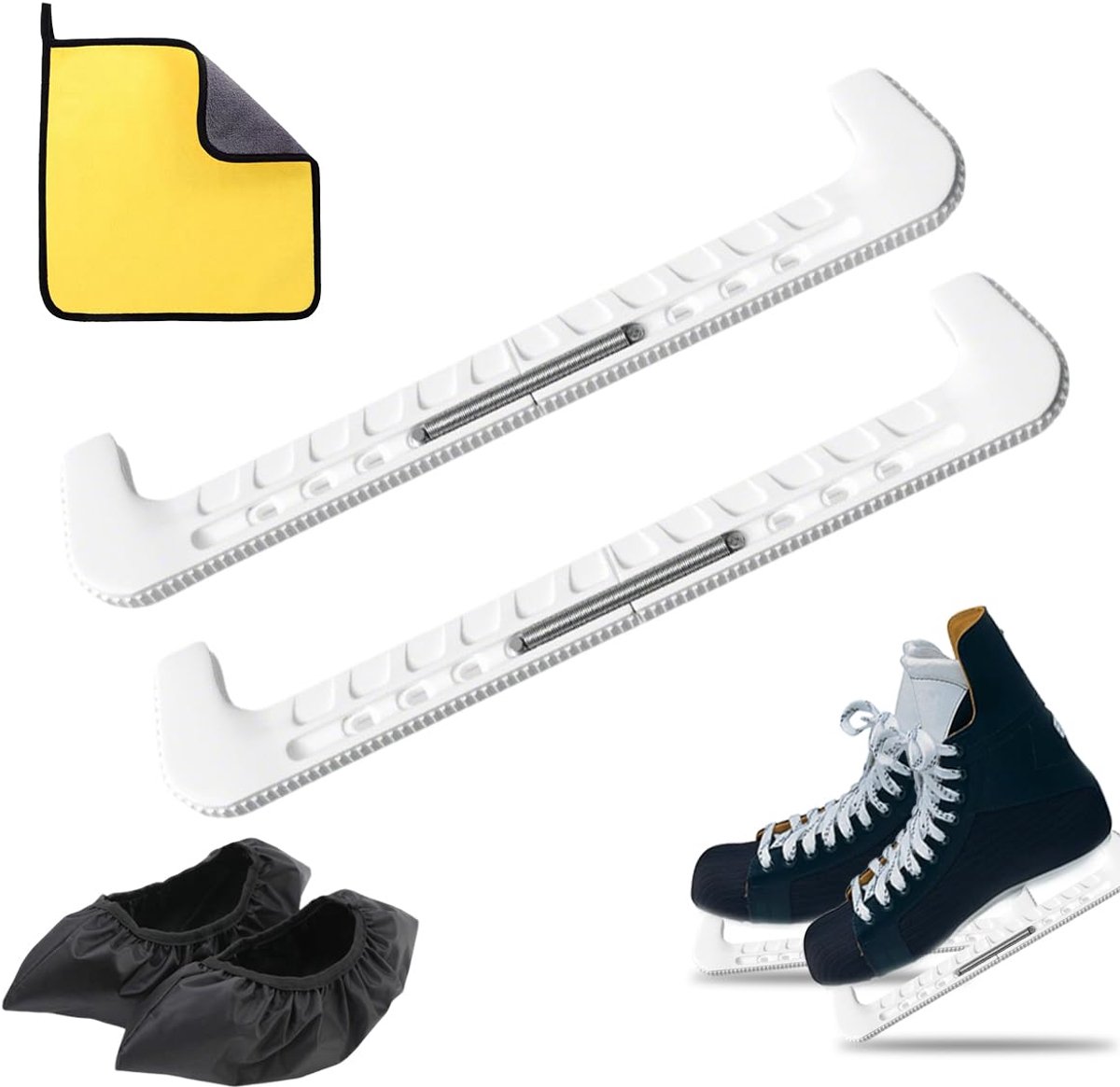 Kufenschoner voor Schlittschuhe - 3-delig Set met Bescherming en Schoonmaakdoek