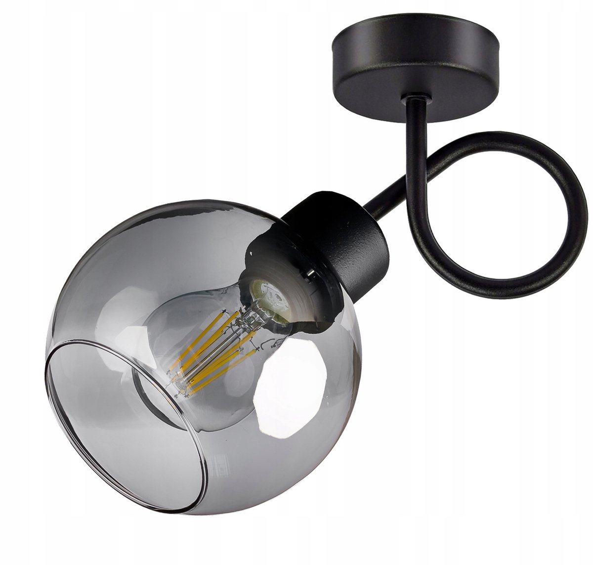 Glazen Hanglamp E27 Loft Stijl - Wandlamp met Glazen Bol