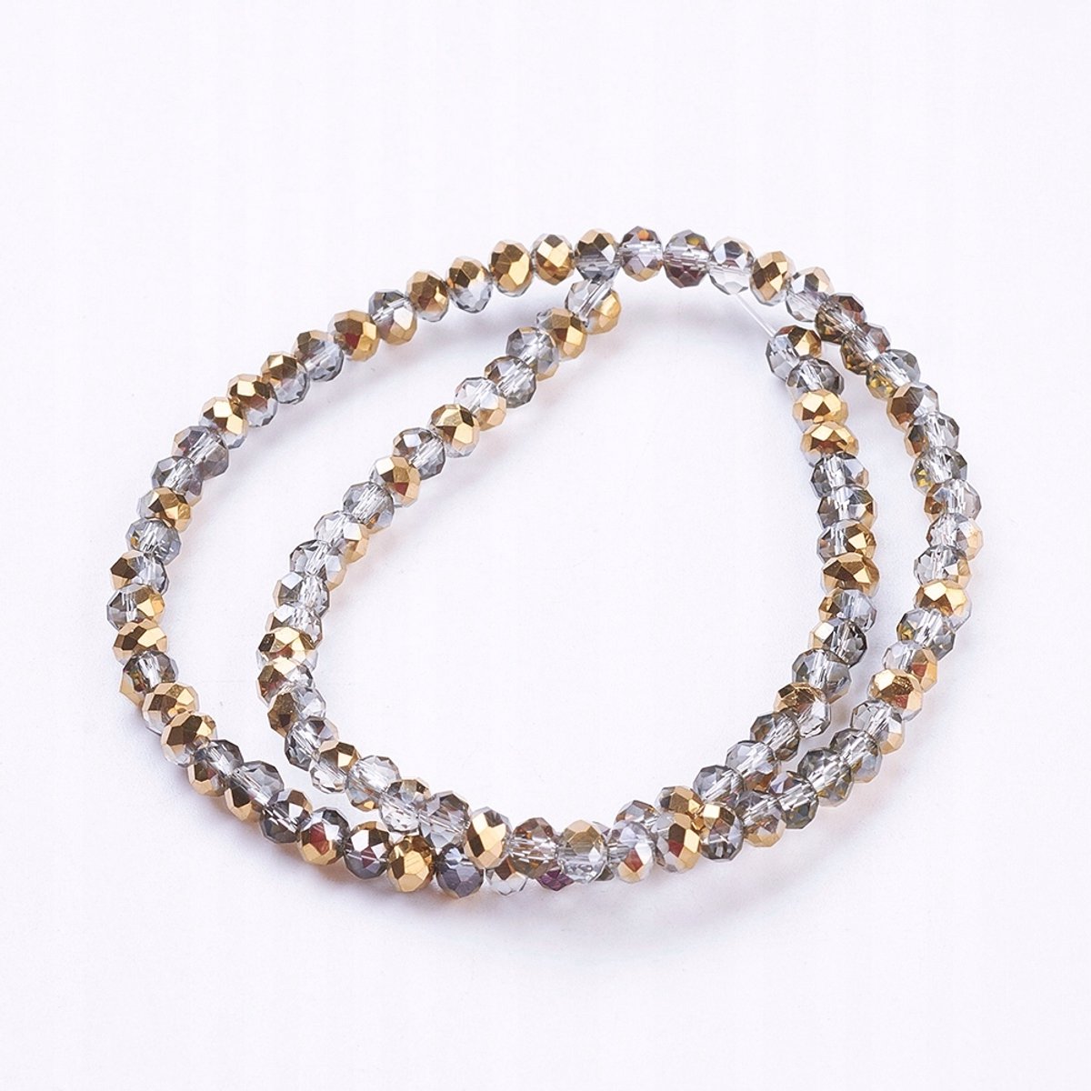 Gouden Glazen Kristal Koraaltjes 3x2mm - 155 stuks