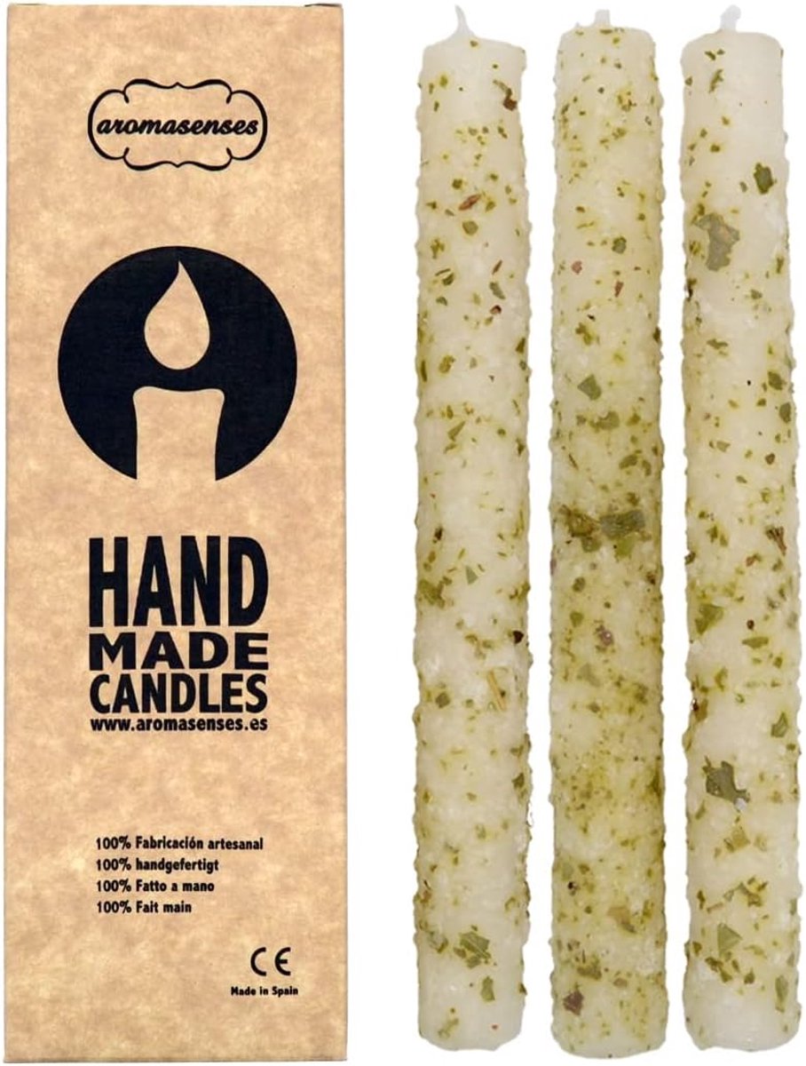 AROMASENSES - Handmade candles of salt, Ruda and Laurel - (2 cm x 20 cm) - 3 pieces - ShopVlot