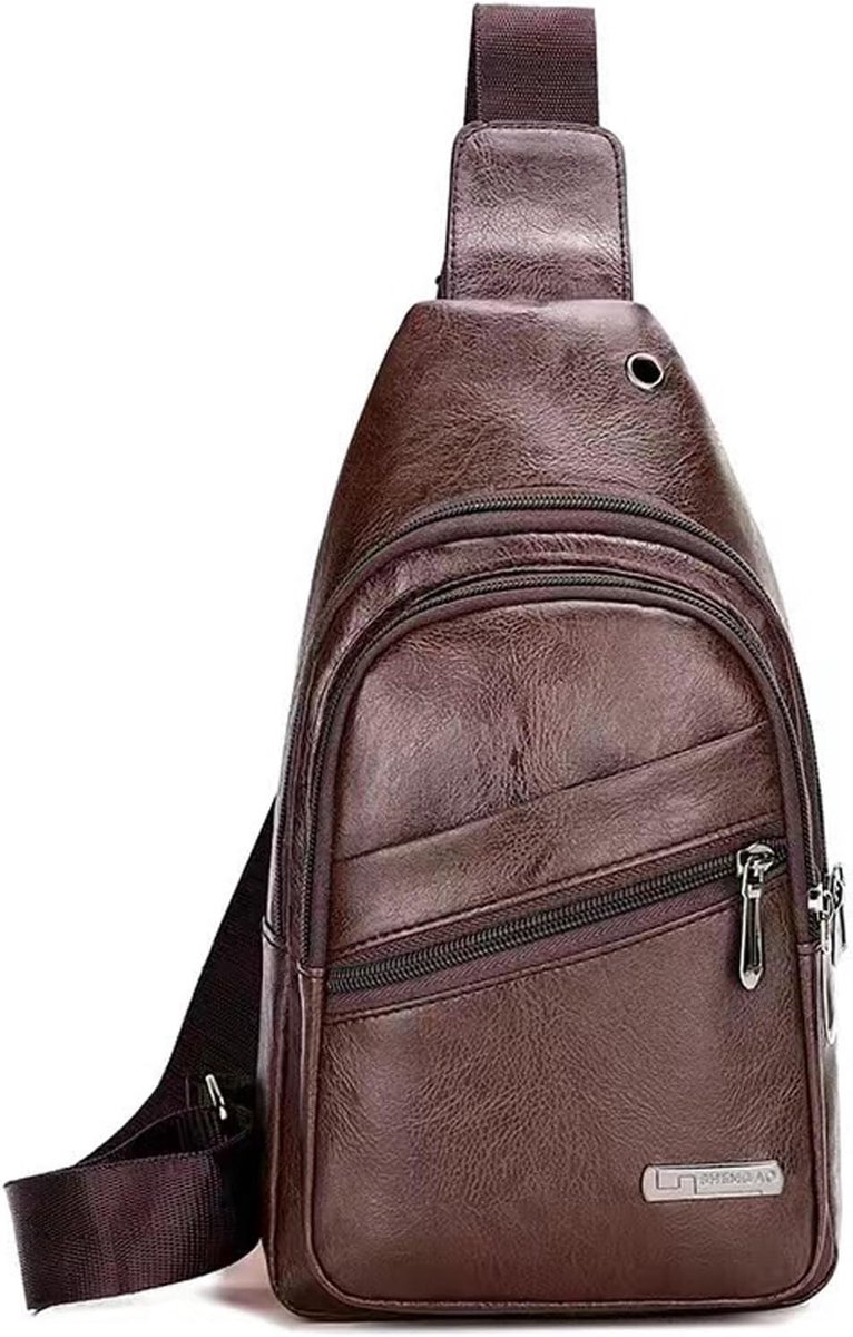 Schoudertassen voor heren, schoudertas van leer, meerdere zakken, messenger, waterdicht, voor reizen, werk en vrije - ShopVlot