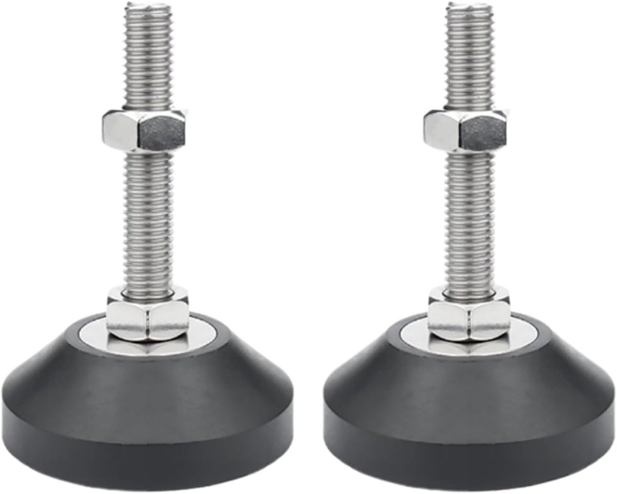 Rubber Floor Compensation Plate, 2 Pieces M8 Adjustable Furniture Legs, Metal Leveling Legs with Threaded Thread Easy - ShopVlot