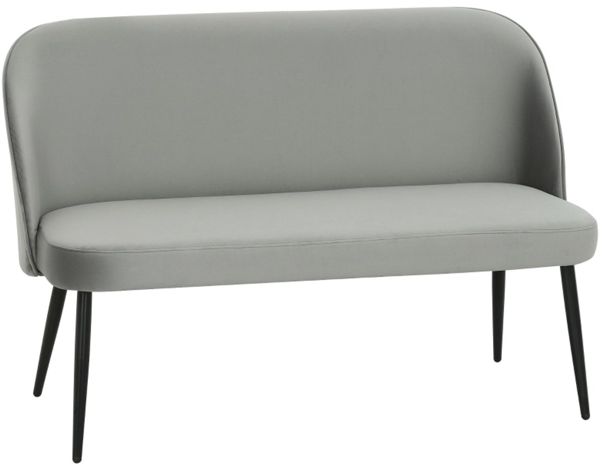 MODENUIT Bank 127 cm - 2-zits met metalen en houten frame - Voor Woonkamer en Leeshoek - Stof - Grijs