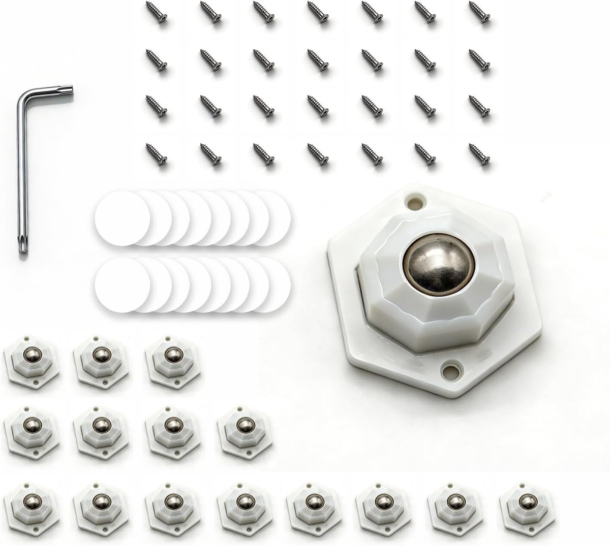 16 Pcs Furniture Wheels, 360 Degree Wheels for Kitchen Appliances, Self Adhesive Roller Wheel, Ball Bearing Wheels for - ShopVlot