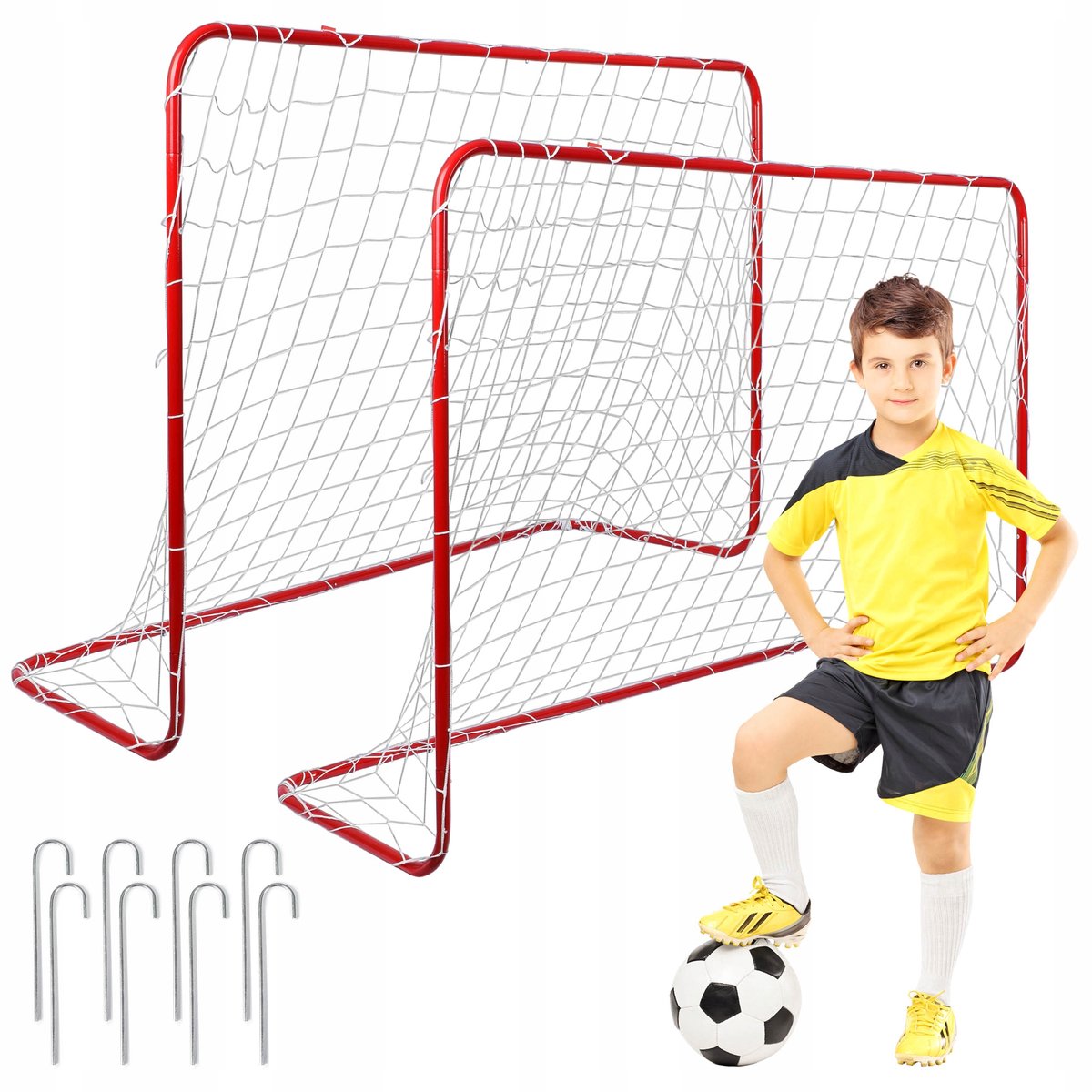Voetbaldoeltjes Set voor Kinderen - 2x Draagbaar & Trainingsklaar