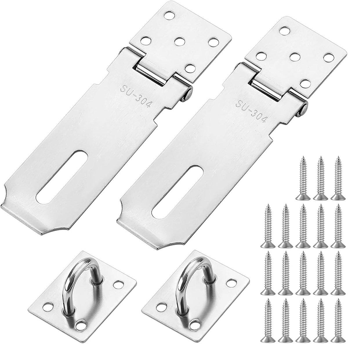 Hangslot - Zilver - 10,2 cm - Roestvrij Stalen Beveiliging - Voor Deuren, Ramen en Kasten