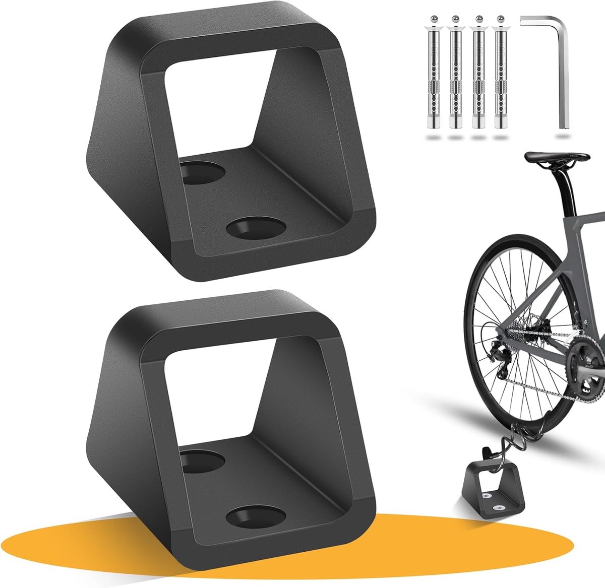 Fietswandanker 2x 5 mm staal - Wand- en grondanker - Anti-diefstalbeveiliging voor fietsen
