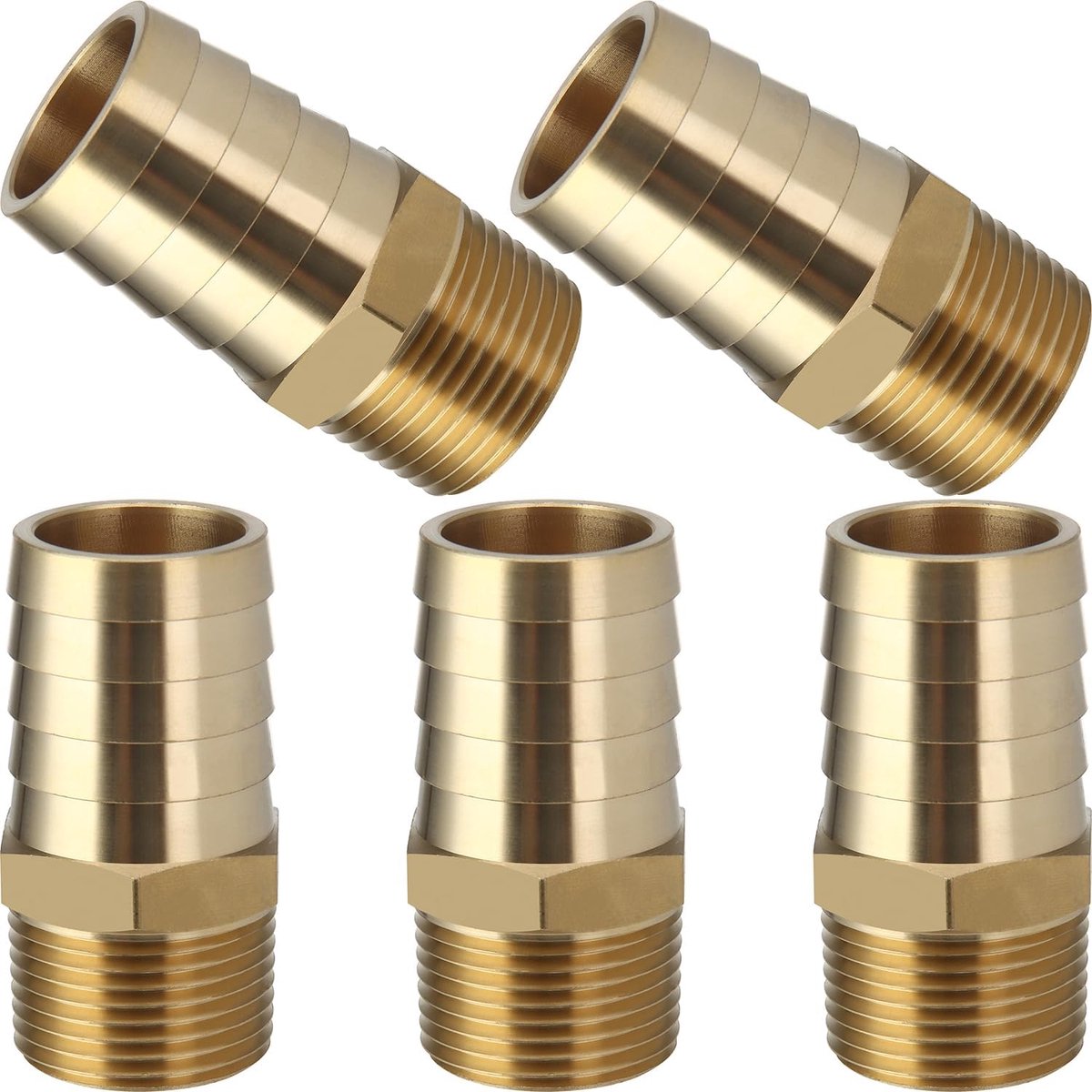 Brass fittings connection male thread BSPT hose 3/4"BSPT x 1"(25mm) 5 pieces - ShopVlot