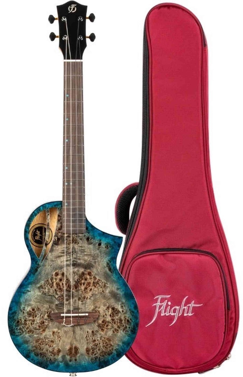 Flight Aviator Galaxy Baritone BL CE All Solid Poplar/Mango Cosmic Blue Elektro Akoestische Ukulele