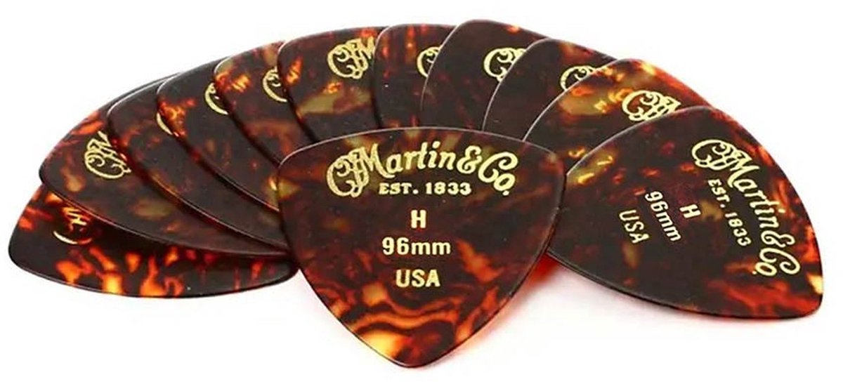 Martin Spa 18A0054 Plectrums 346 Vorm 0,96 Millimeter Faux Schildpad Zwaar 12 Stuks Set