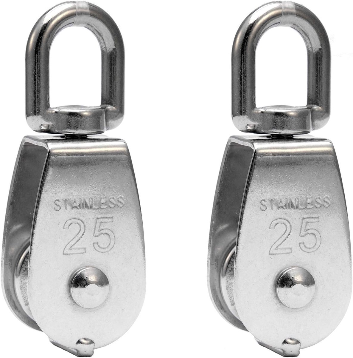 Single Disc Pulley Block M25 150kg 304 Stainless Steel 2 Pieces - ShopVlot