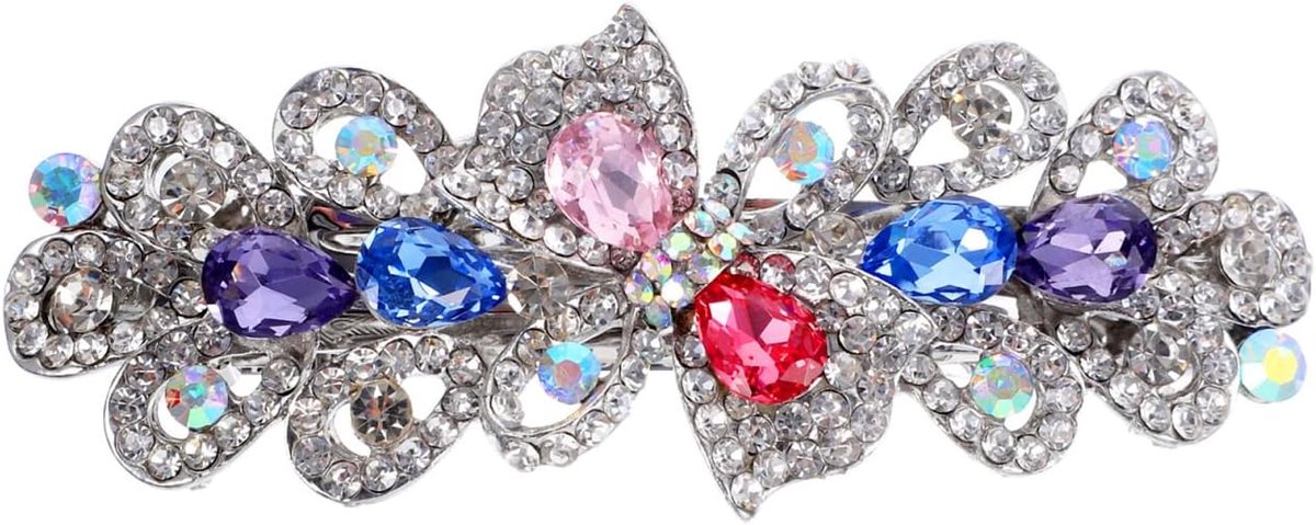 Grote haarspeld met strass van metaal en kristal, comfortabel en eenvoudig te dragen, modieus accessoire voor dames - ShopVlot