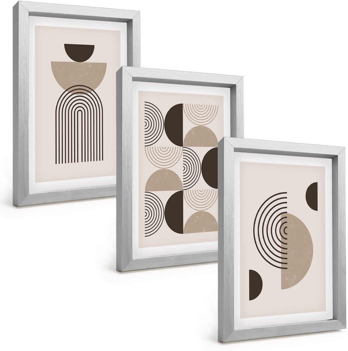 Tulup 4-Delige Schilderij Set - Abstracte geometrische patronen minimalisme - 20 x 30 cm - Schilderijen Set - Wanddecoratie - Woonkamer - Decoratieve Schilderijen