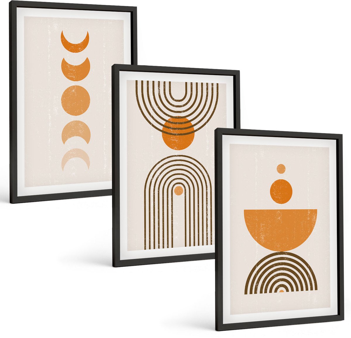Tulup 4-Delige Schilderij Set - Boho minimalistisch decoratief ontwerp - 40 x 60 cm - Moderne Wanddecoratie - Slaapkamer - Woonkamer Decoratie