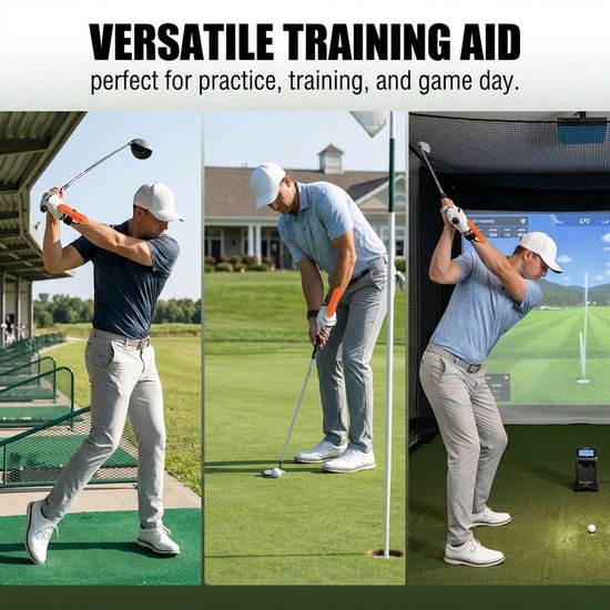 Golf Trainingshulpmiddel, Handgelenksteun van Neopreen, Verstelbare Swing Trainer in Oranje van GOLF — afbeelding 5