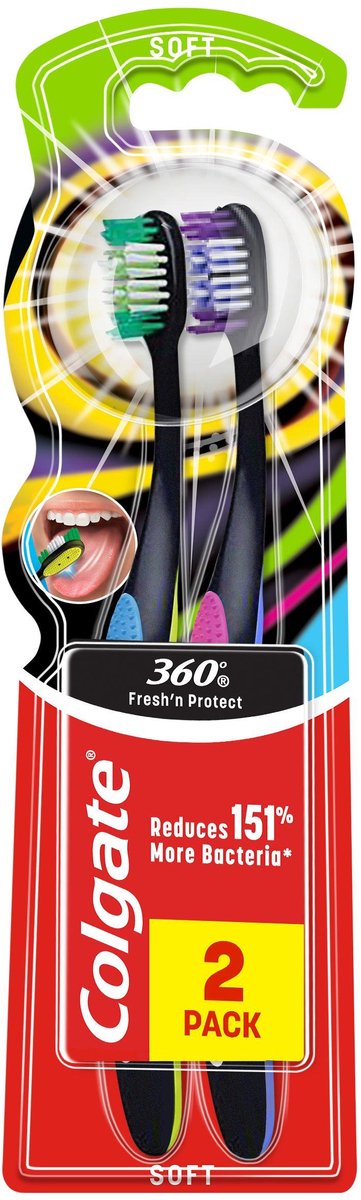 Colgate 360 ​​Fresh n Protect Tandenborstels - 3 Stuks