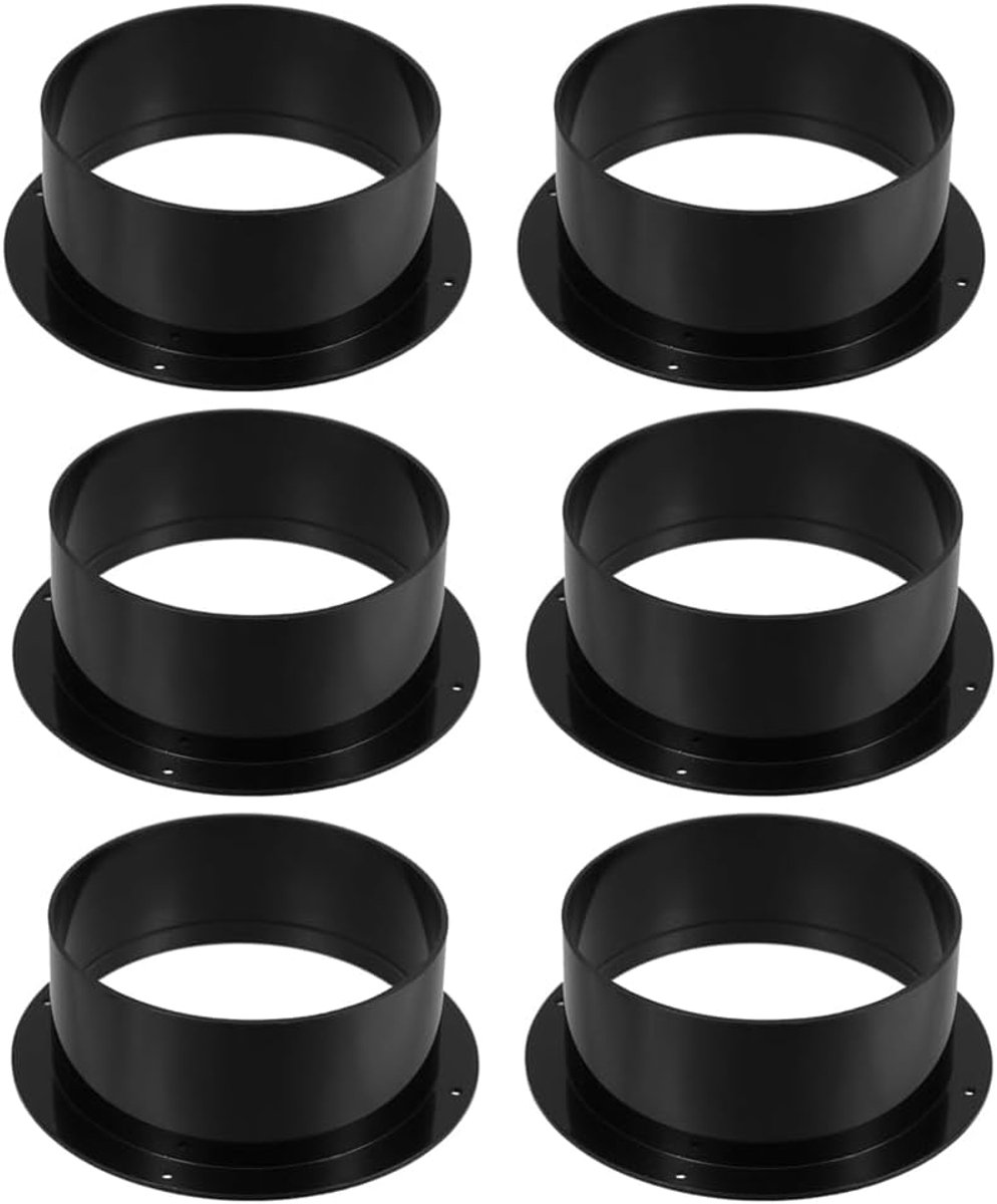 6pcs Duct Connection Flange, ABS Plastic Duct Flange, Duct Connections for Drain Pipe Dryer Ventilation Exhaust Air - ShopVlot