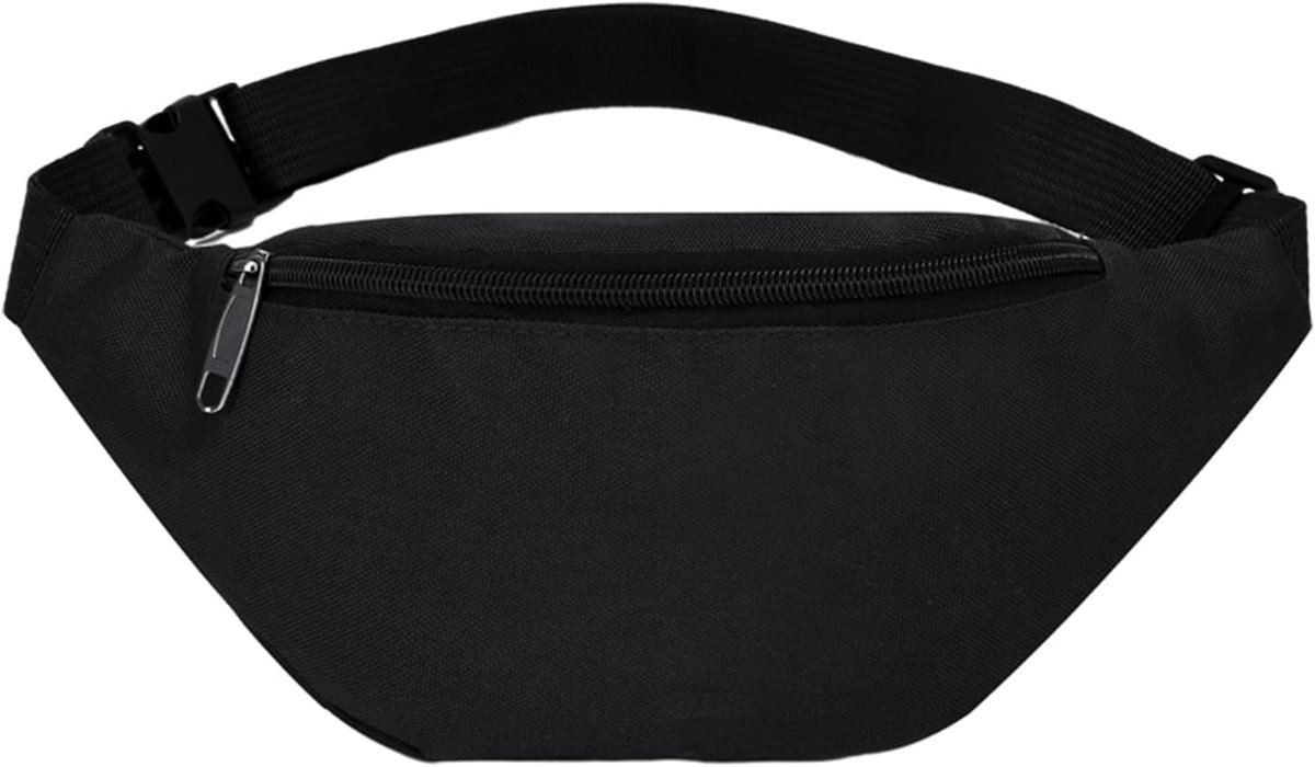 1 Piece Black Waist Bag, Oxford Cloth Waterproof Canvas Waist Bag, Outdoor Sports for Women and Men, Bicycle Shoulder - ShopVlot