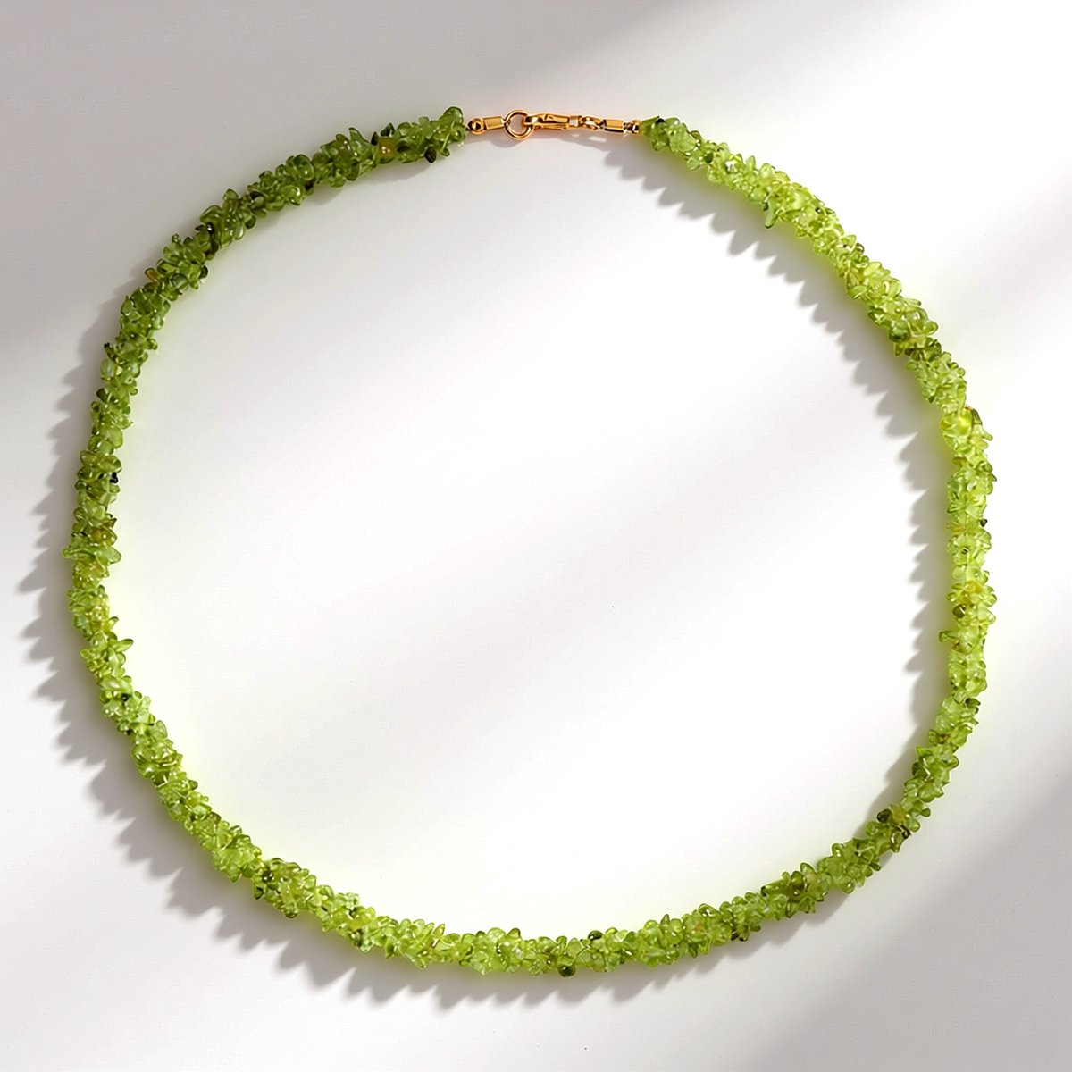 Cavill - Peridoot Ketting - 925 Sterling Zilver - Verguld - 114,886 ct Peridoot Fancy Kralen - Elegant Meerlaags Groen Sieraad Dames