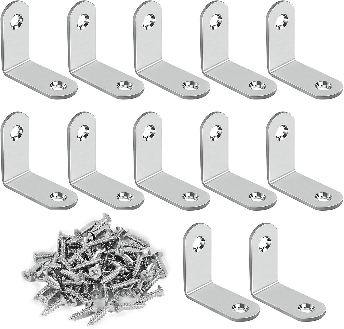 20Pcs L Bracket Angle mm Metal Corner Brace 90 Degree Rectangular Corner Brace for Wooden Furniture Cabinet Chair Desk - ShopVlot