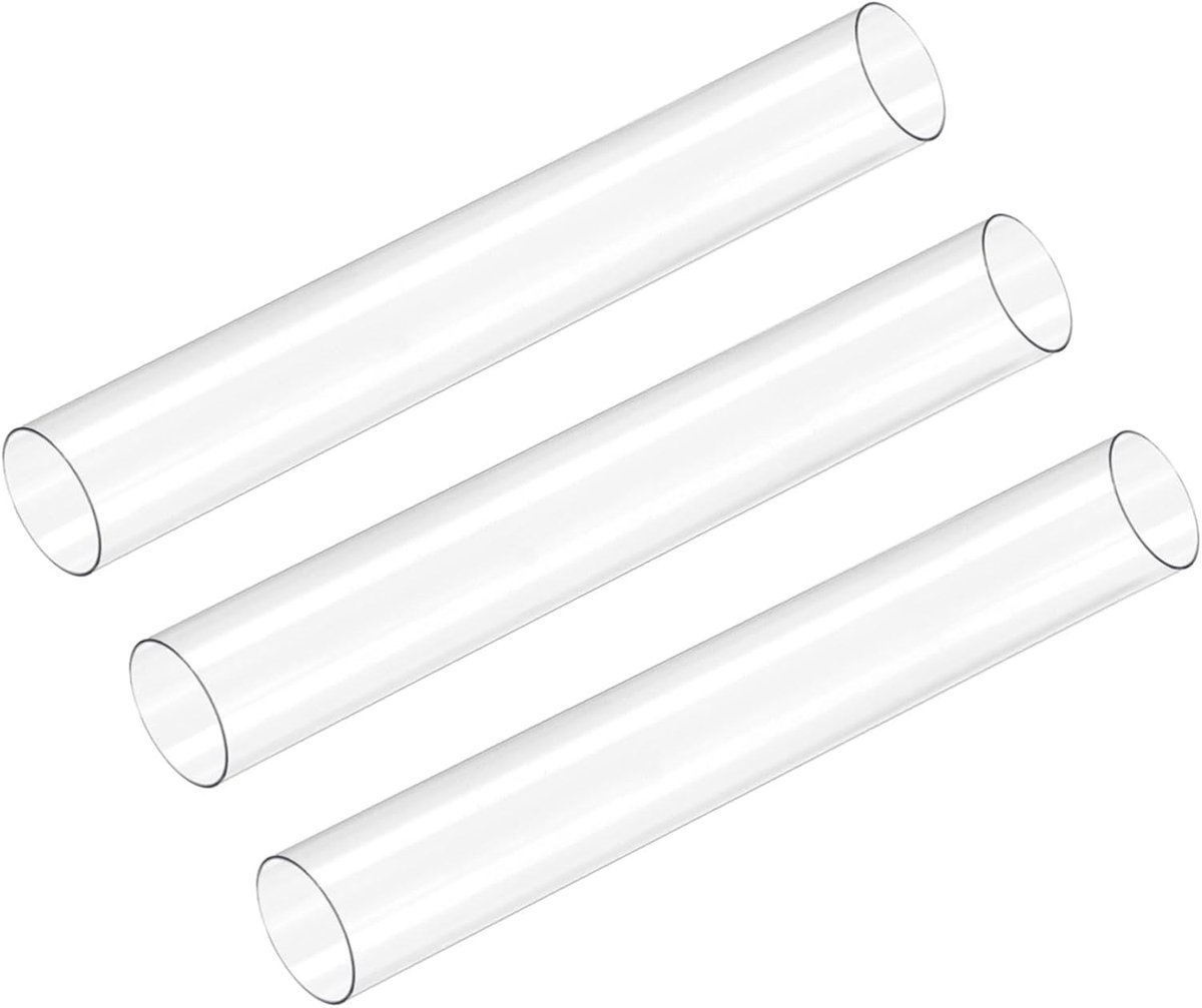 DMiotech 3pcs 6inch Clear Rigid Plastic Pipe 20mm x 21mm Polycarbonate Tube Round Tube for Lighting Water Plumbing - ShopVlot