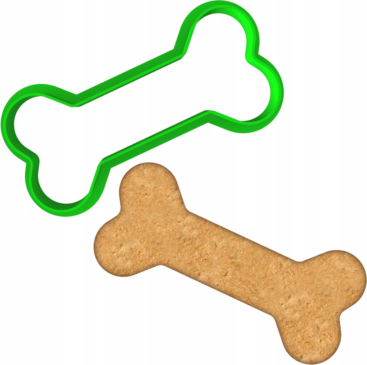 Koekjesvorm Hondje & Bot - 8cm - Plastic PETG - Groen