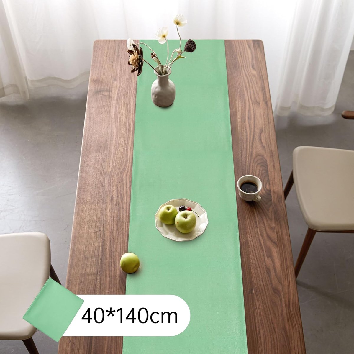 Tafelkleed 40 x 140 cm - Groene Sage - Modern design - Ideaal voor feesten - ShopVlot