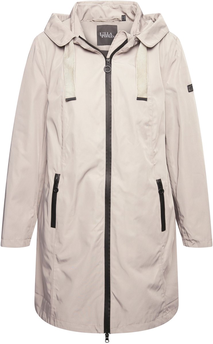 Ulla Popken - Dames - HYPRAR functionele jas waterdicht capuchon - Medium grijs - Maat 54+